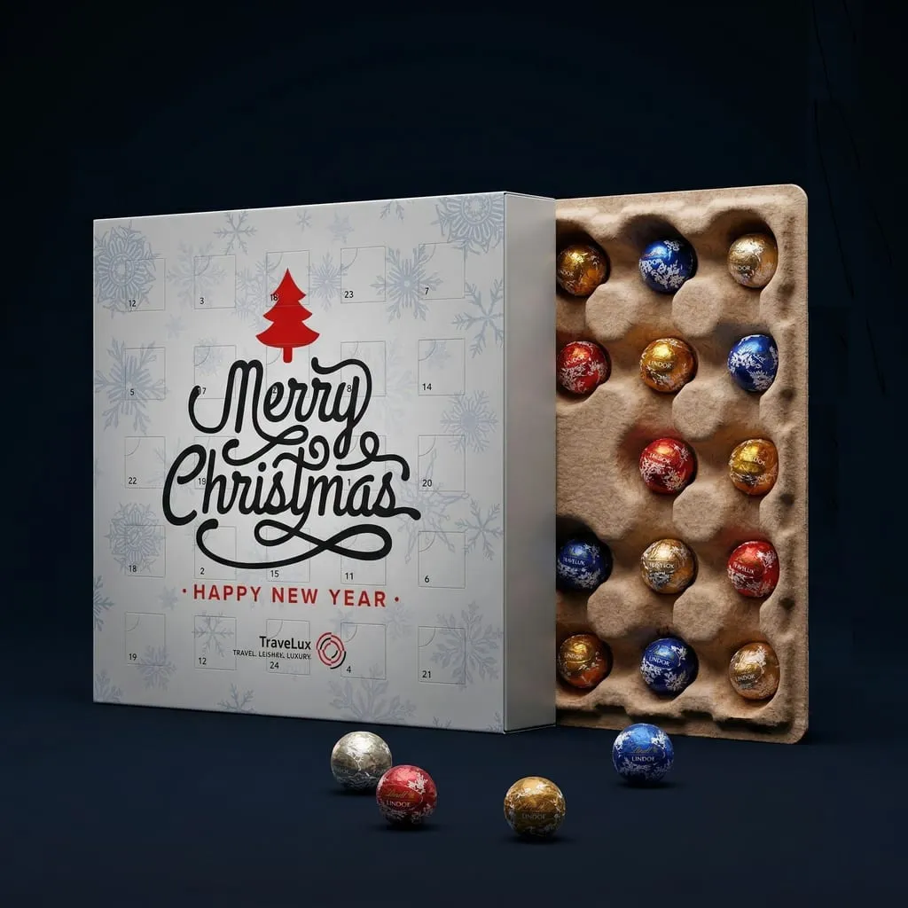 Inserto papel calendario adviento bombones papel reciclado ScaPAP alimentario reciclable — Scafa Thermoforming
